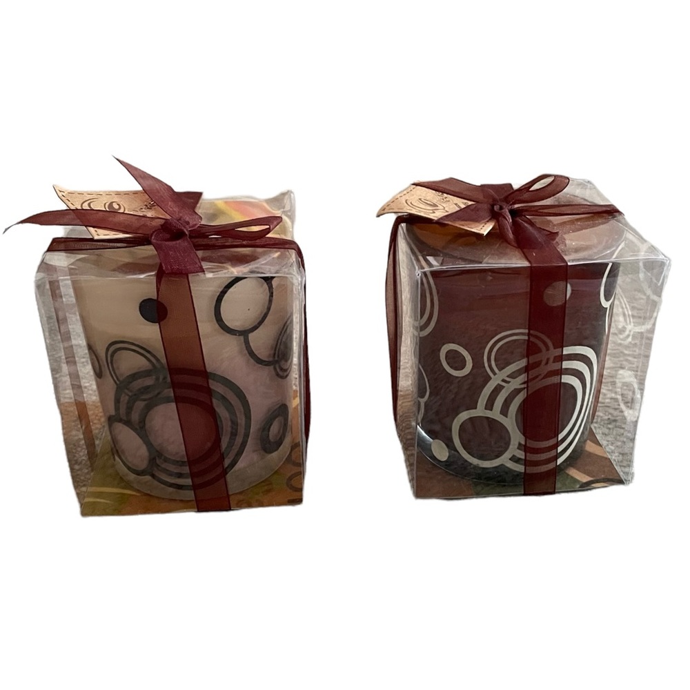 HOME COLLECTION Glass Candles Coffee Scented Set of Two 3" High